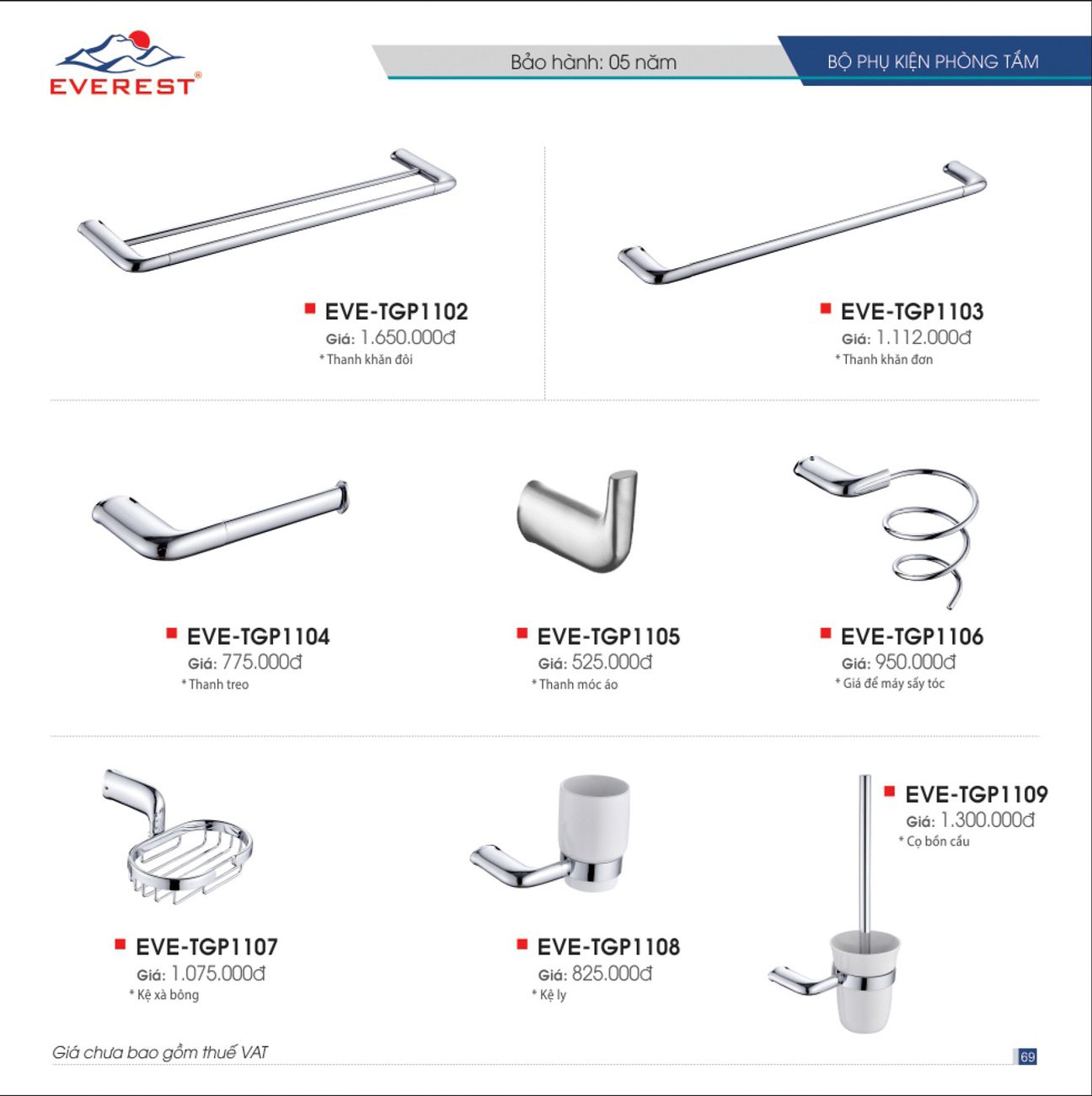 Thiết bị vệ sinh EVEREST Hiện Đại Catalogue và Bảng giá mới nhất /Page 